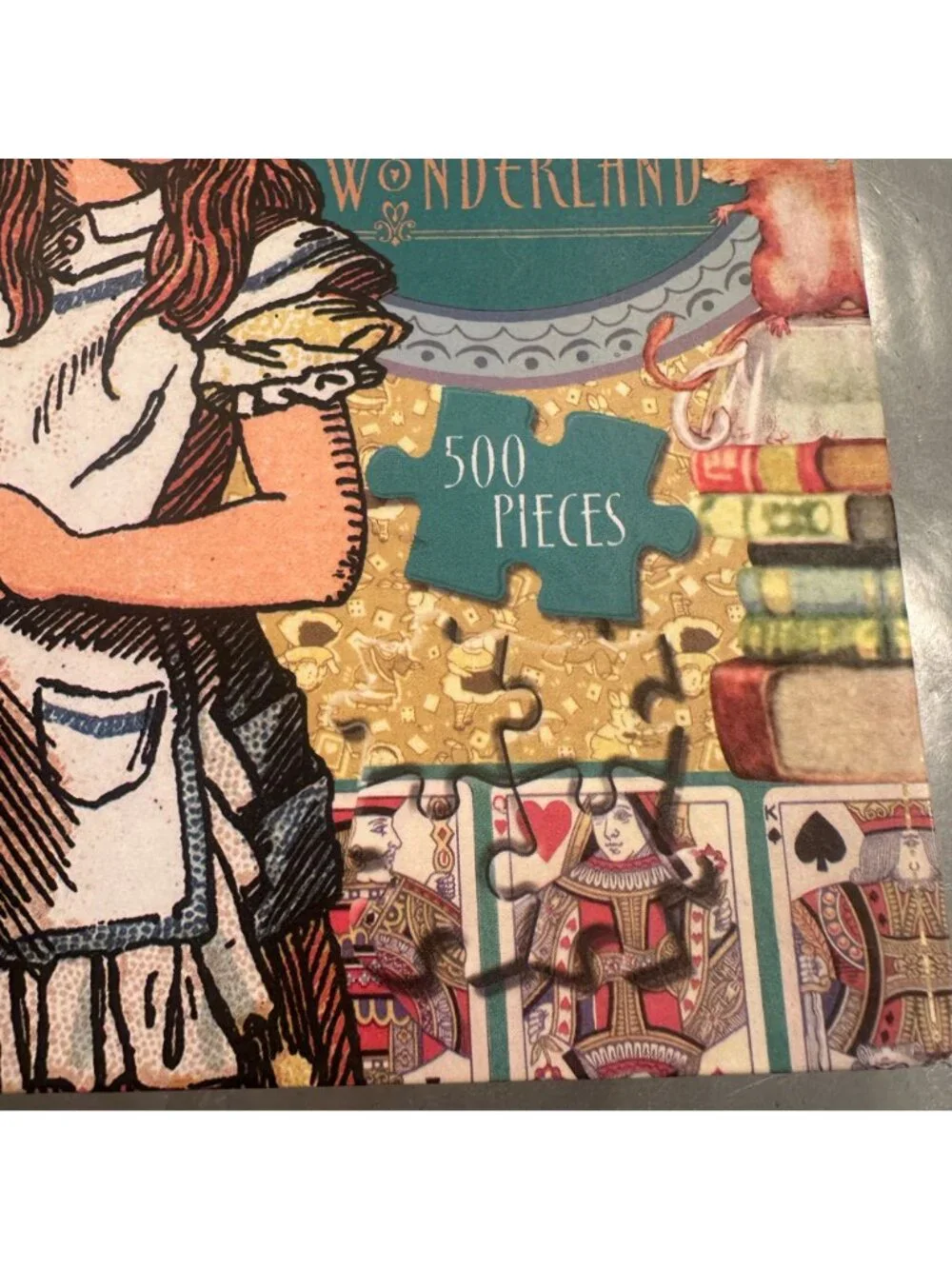 Alice In Wonderland 500 Piece Jigsaw Puzzle Book Queen Cheshire Potter Style